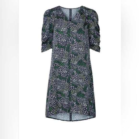 See by Chloe Gathered Floral-print Satin-twill puff mini dress XS - Picture 6 of 10